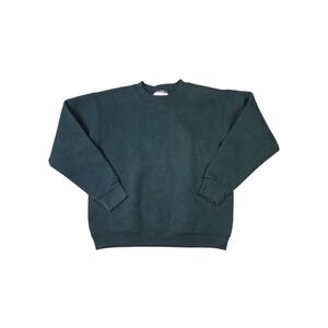 BVD Premium Fleece Youth Medium 10/12 Sweatshirt Dark Heather Green Crew Blank